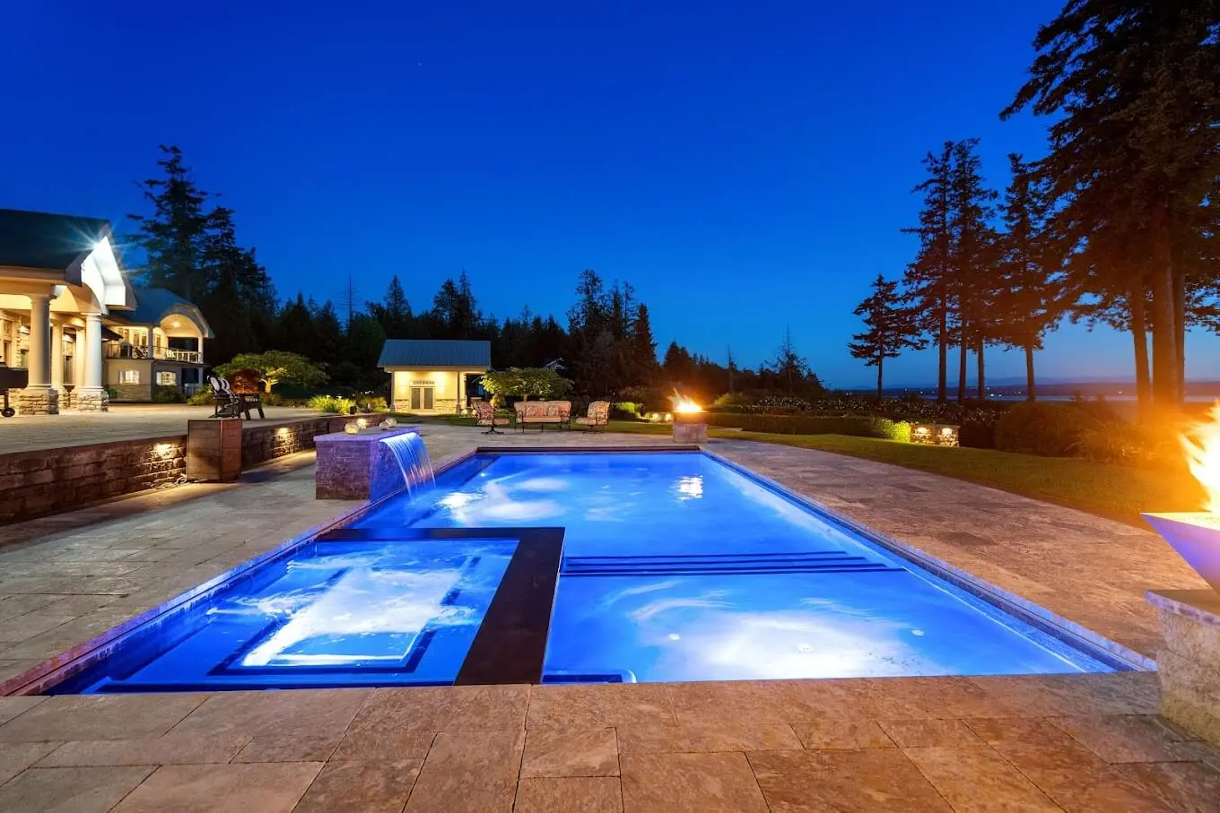 A luxury pool built